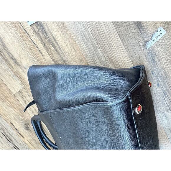 SOFIA FIMA MAIN SQUEEZE STRUCTURED TOTE SHOULDER BAG Black ITALIAN LEATHER - Picture 5 of 8